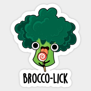 Brocco-lick Funny Veggie Broccoli Pun Sticker